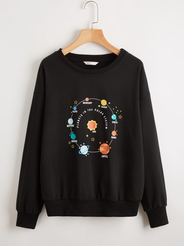 Galaxy print outlet sweatshirt