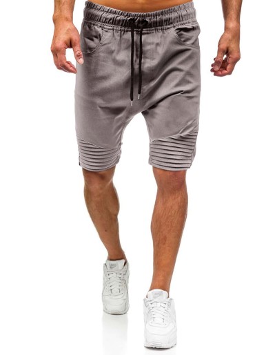 Men Locomotive Pleats Drawstring Bermuda Athletic Shorts