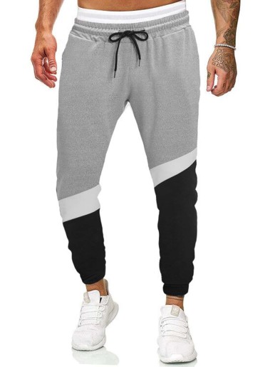 Men Cut And Sew Panel Drawstring Waist Sweatpants