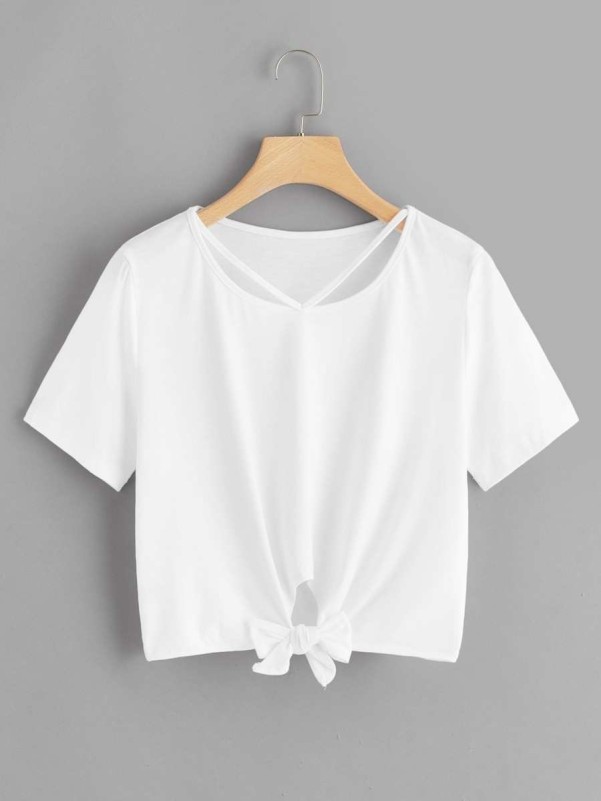 Plus Knot Hem Solid Tee