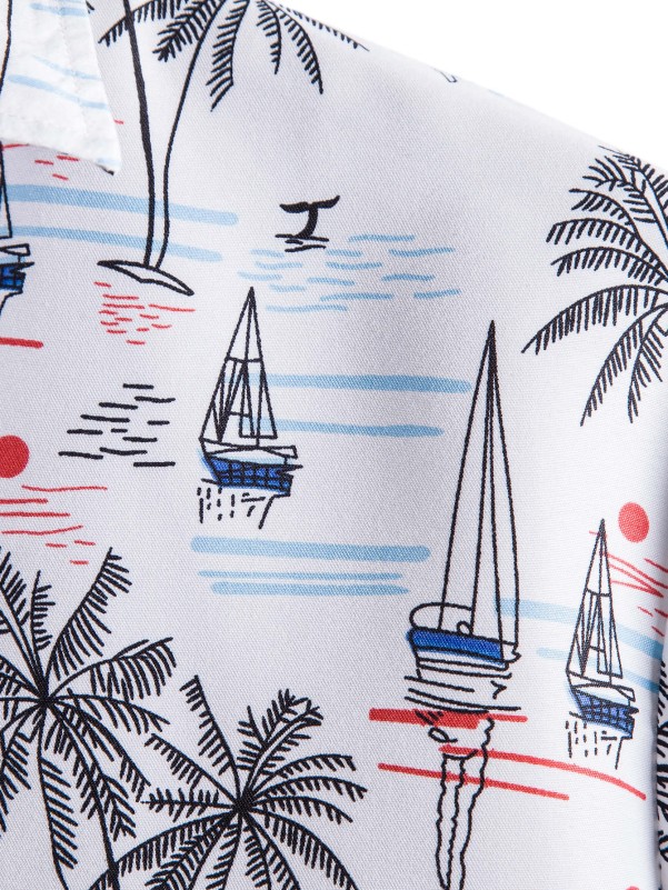 men's sailboat print shirt