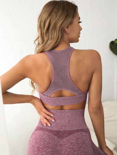 Racer Back Cut Out Sports Bra