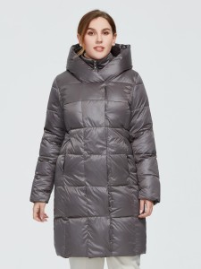 Astrid Plus Zip Up Hooded Puffer Coat