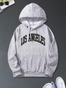 Men Letter Graphic Kangaroo Pocket Hoodie