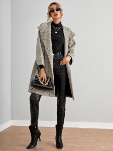 Button Front Belted Overcoat