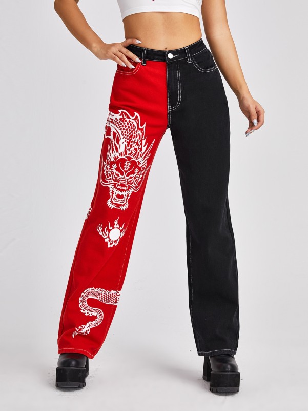 Black Dragons High Waist Trousers