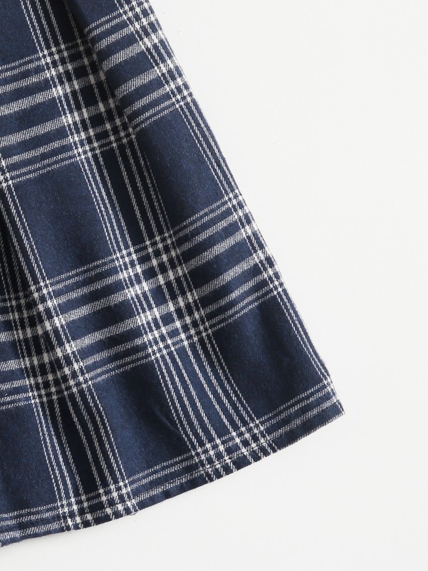 Plus Plaid Print Pleated Skirt