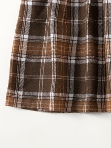 SHEIN Girls Elastic Waist Tartan Skirt