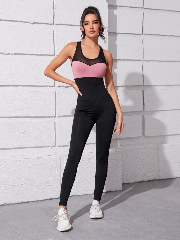 Color-block Sport Jumpsuit