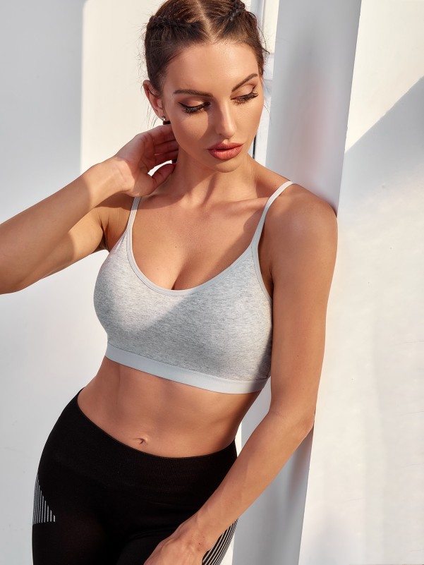 SHEIN Criss Cross Backless Sports Bra