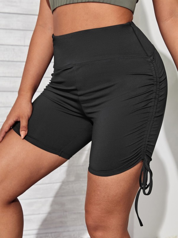 Plus Drawstring Side Sports Shorts