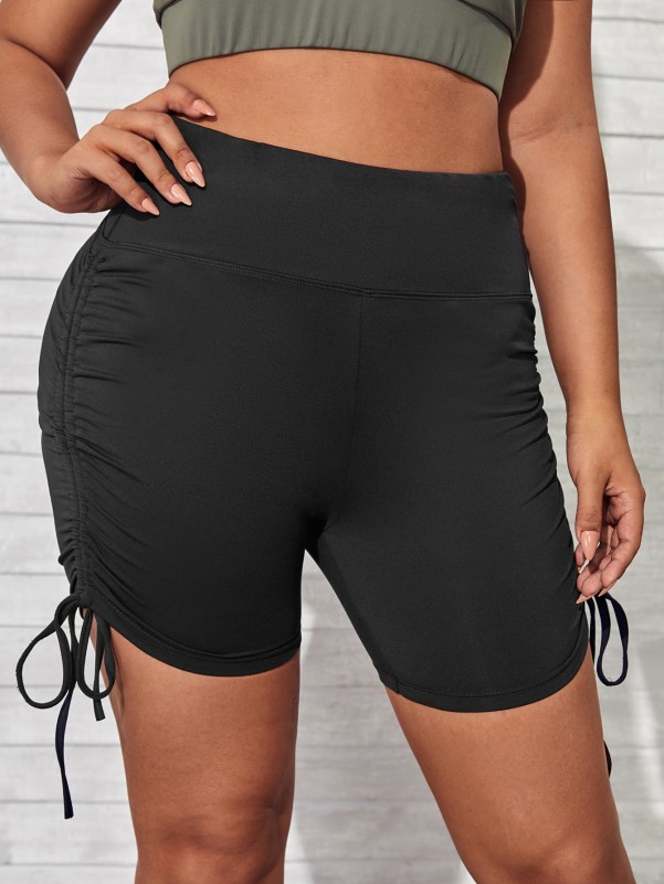 Plus Drawstring Side Sports Shorts