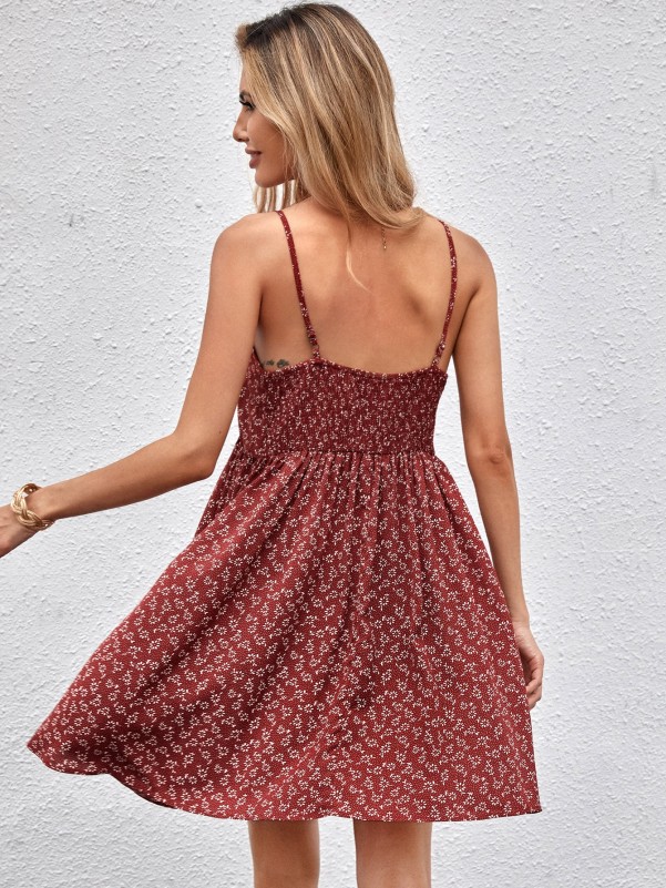 Ditsy Floral Shirred Back Cami Dress