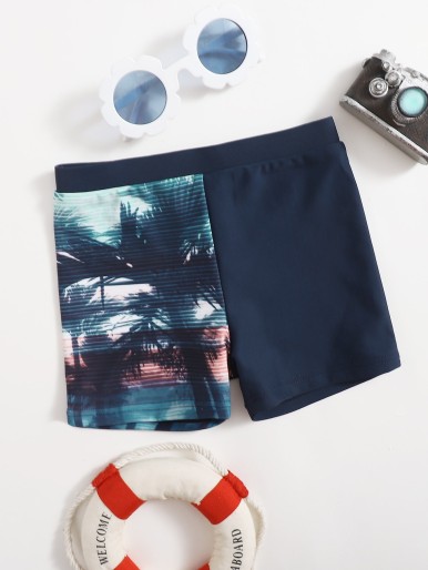 Toddler Boys Palm Tree Print Swim Shorts