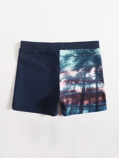 Toddler Boys Palm Tree Print Swim Shorts