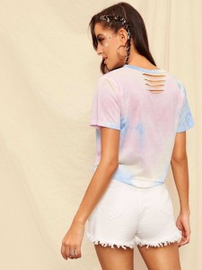 Tie Dye Cut Out Crop Tee