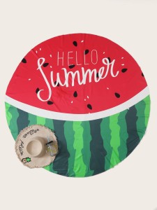 Watermelon & Letter Pattern Beach Blanket