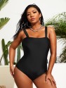 Plus Solid One Piece Swimsuit