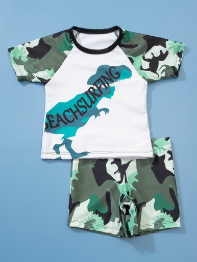 Toddler Boys Camo Pattern Shorts Swimsuit