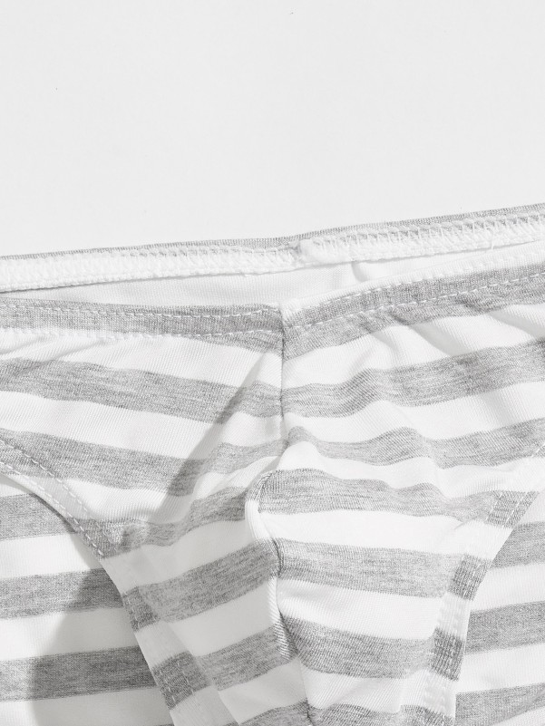 Men Striped Print Brief