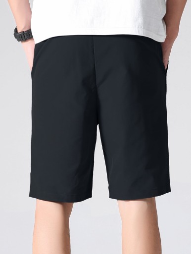 Men Letter Graphic Drawstring Shorts