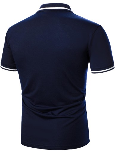 Men Letter Embroidery Polo Shirt