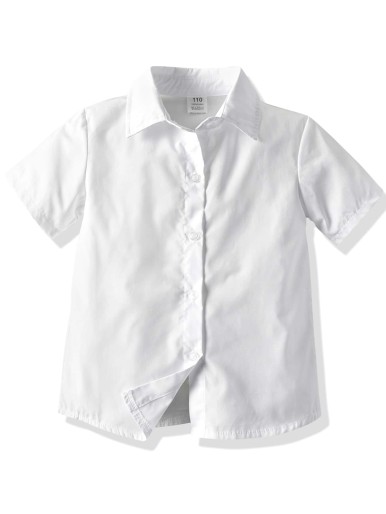 Toddler Boys Solid Button Front Shirt