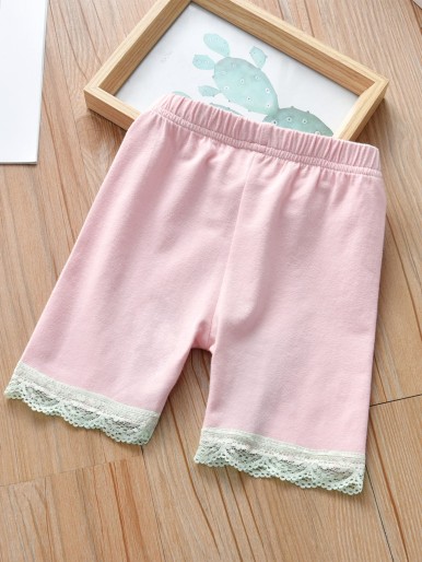 Toddler Girls Lace Panel Biker Shorts