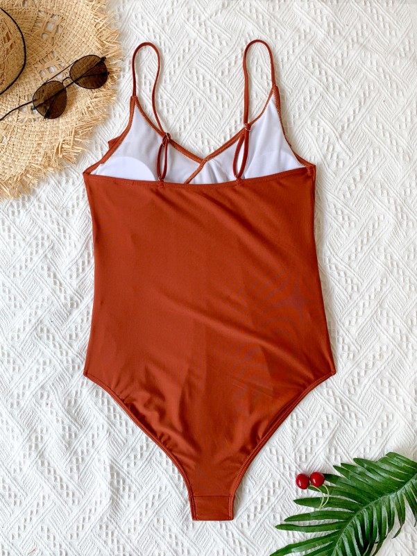 Maternity Ruffle Trim One Piece Swimsuit