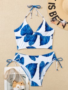 Tropical Random Print Bikini Swimsuit