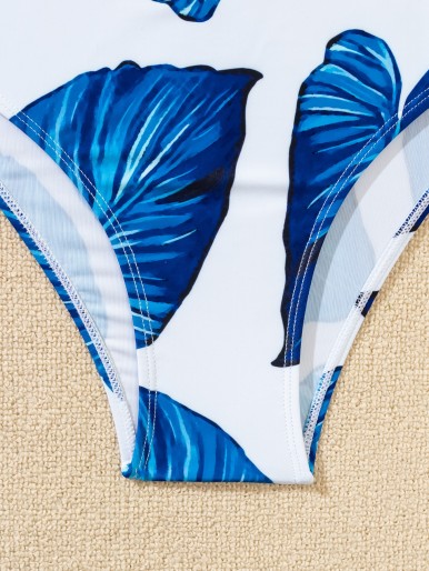 Tropical Random Print Bikini Swimsuit