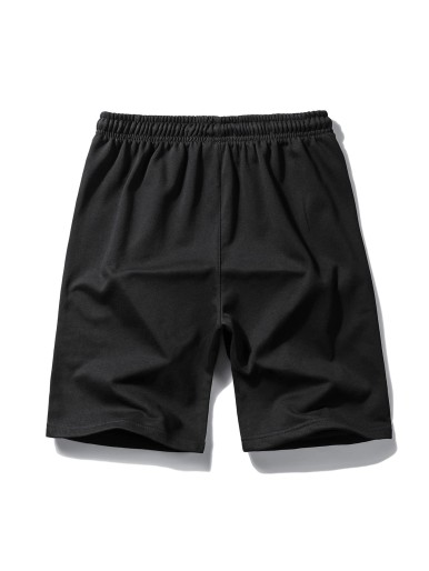 Men Drawstring Contrast Binding Shorts