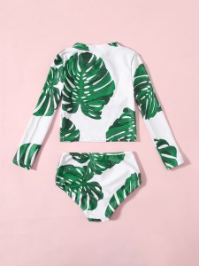 Baby Girl Tropical Print Bikini Swimsuit