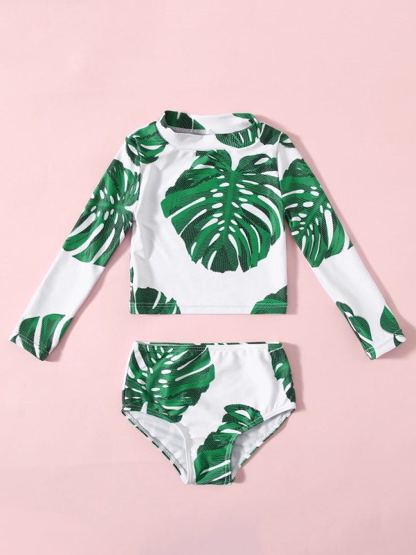 Baby Girl Tropical Print Bikini Swimsuit