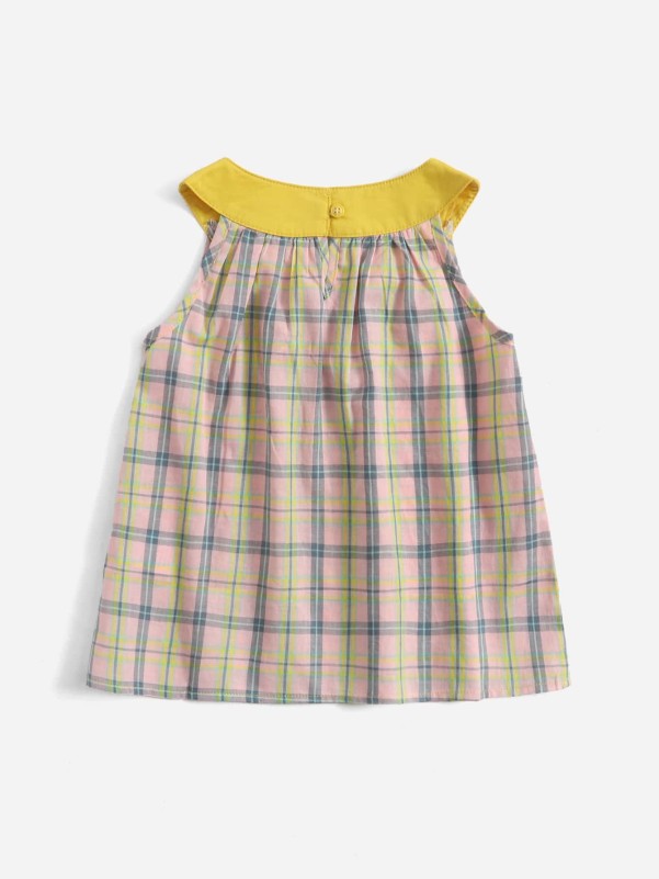 SHEIN Toddler Girls Plaid Print Top