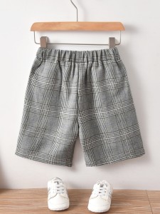 Toddler Boys Plaid Print Slant Pocket Shorts