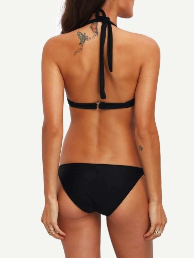 Halter Ladder-Cutout Side Bikini Set