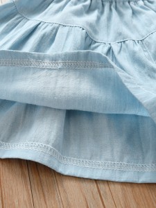 Toddler Girls Elastic Waist Denim Culotte Shorts