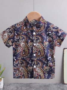 Toddler Boys Paisley Print Button Front Shirt