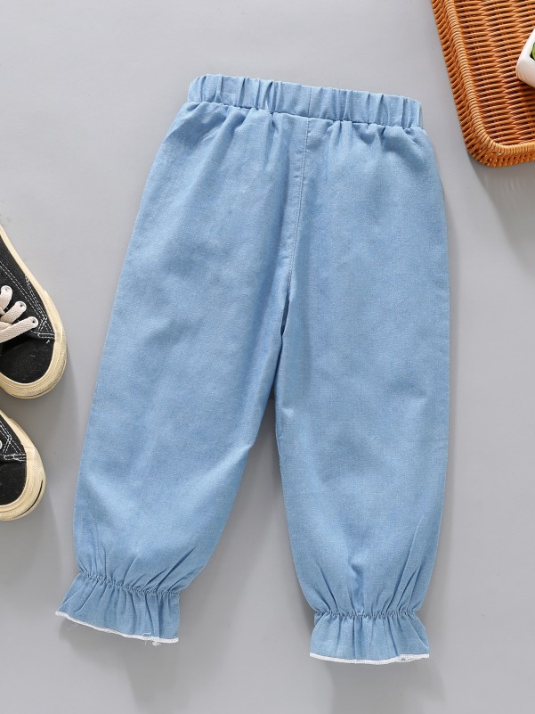 Toddler Girls Contrast Lace Jeans