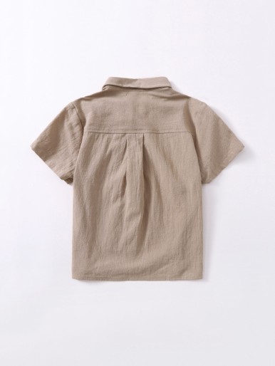 SHEIN Toddler Boys Solid Button Front Shirt