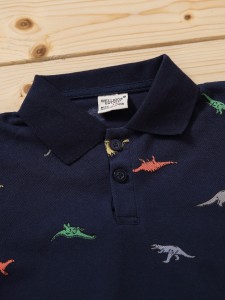 Toddler Boys Cartoon Dinosaur Print Polo Shirt