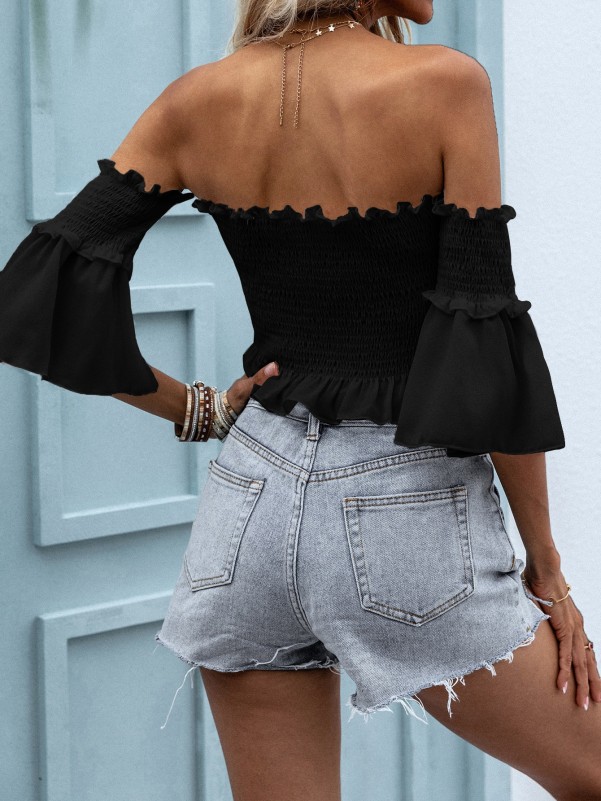 Solid discount bardot top