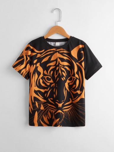 SHEIN Boys Animal Print Tee