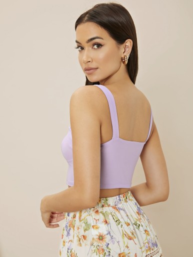 Shein Frill Trim Bustier Cami Top