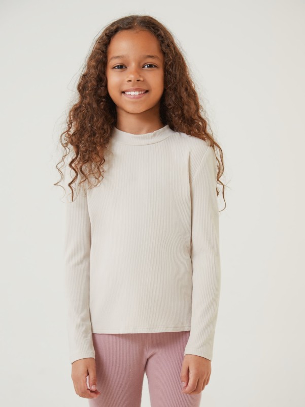 Girls mock shop neck