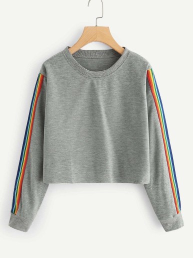 Colorful Striped Tape Side Sweatshirt