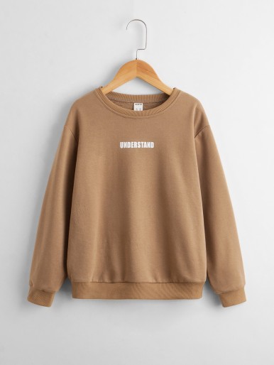 SHEIN Boys Letter Graphic Pullover