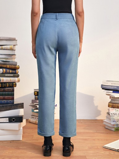 EMERY ROSE High Waist Slant Pocket Tapered Pants