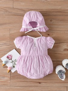 Baby Girl Eyelet Embroidered Bodysuit & Hat